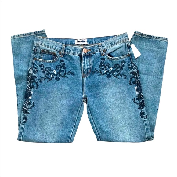 One Teaspoon Lola Awe Blue Embroidered Jeans - Picture 8 of 16